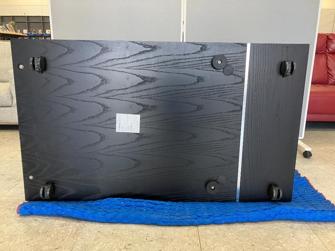 ガラスセンターテーブル キャスター付き ブラック