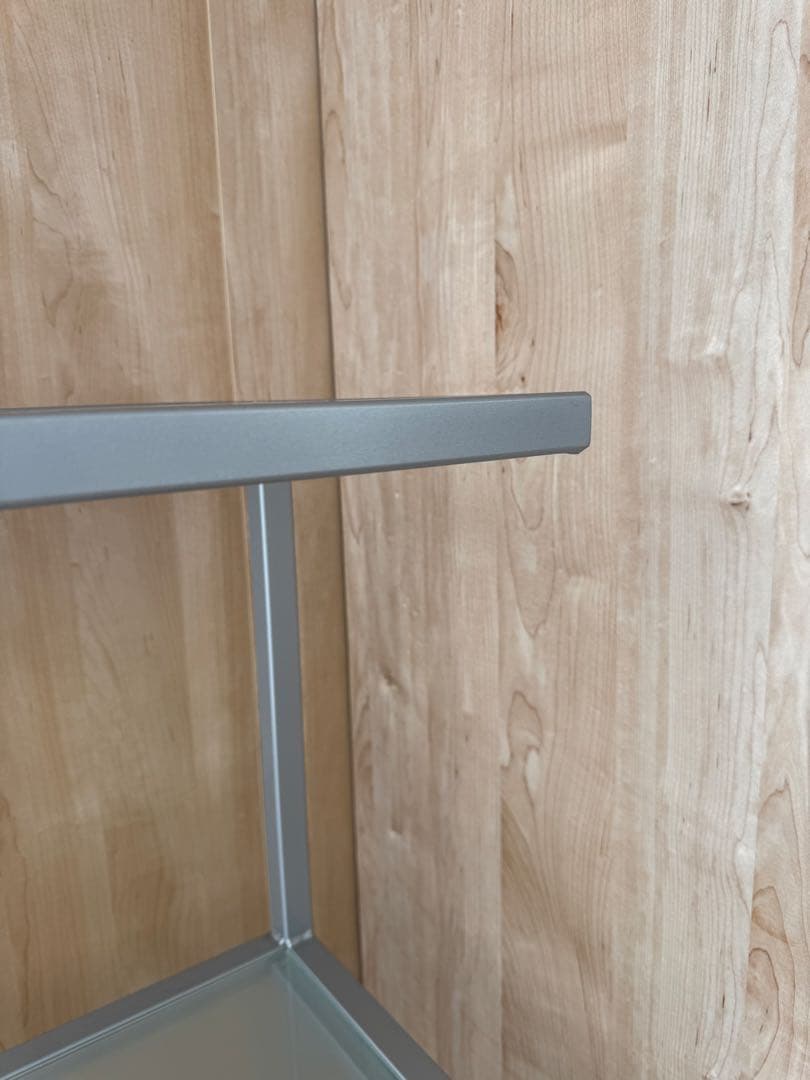 3段ガラススチールラック キャスター付き