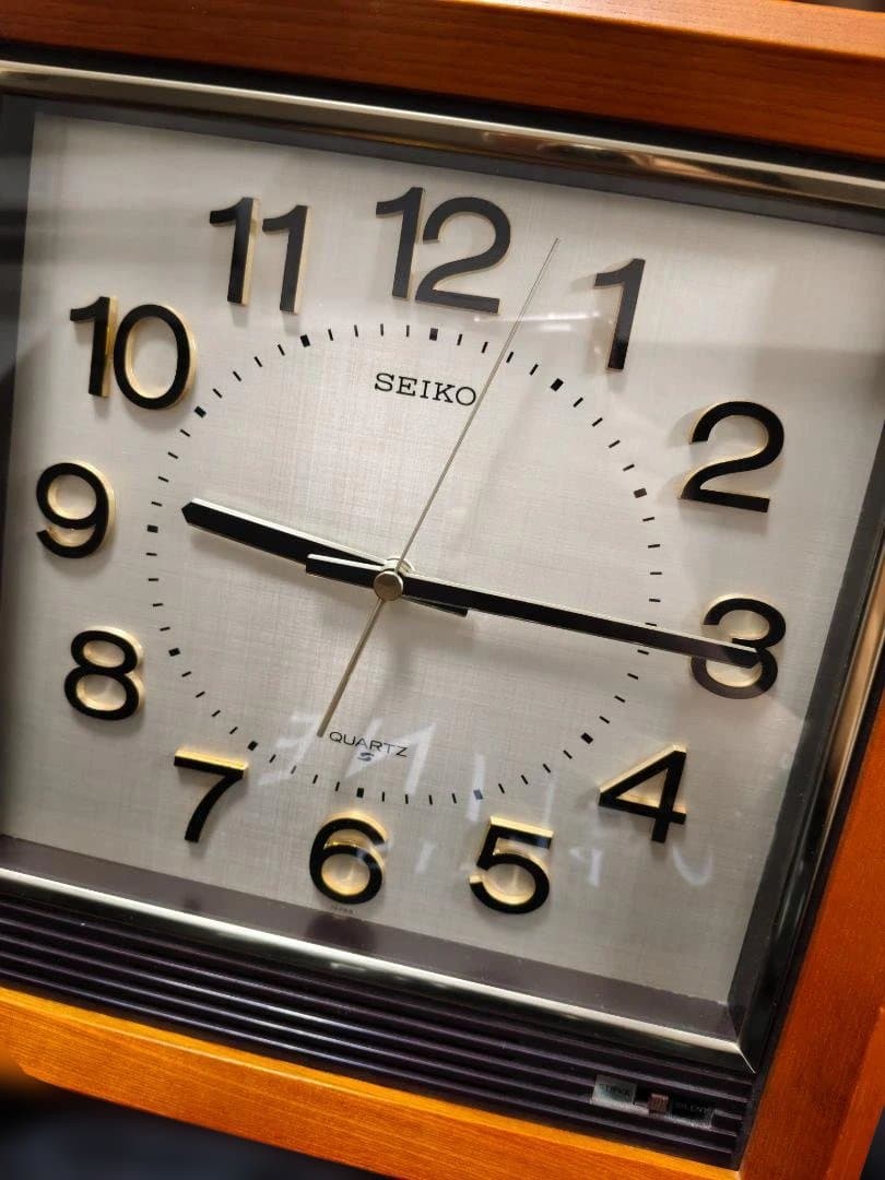 昭和レトロ セイコー クオーツ QB501B スクエア型 壁掛け時計 掛時計