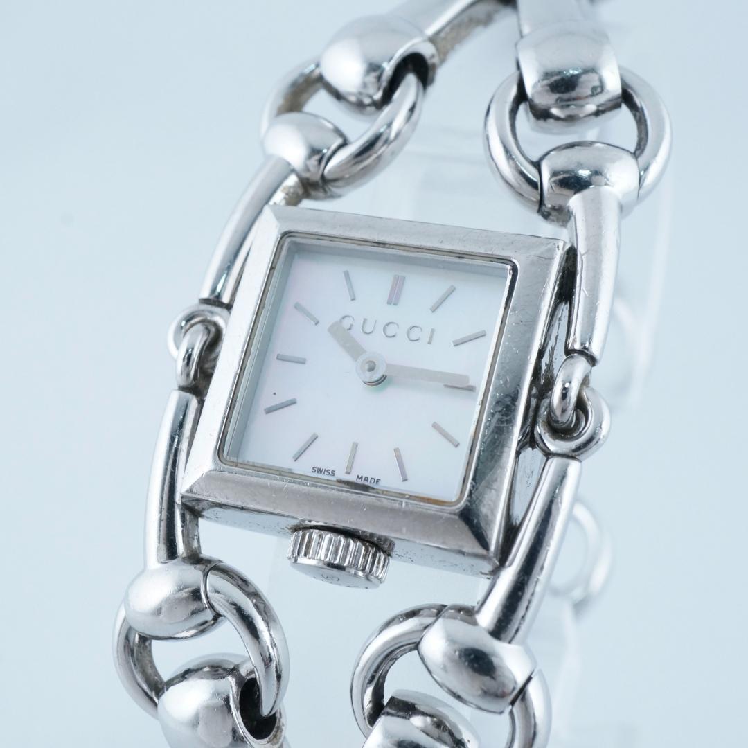 グッチ 116.5 シニョーリア ホワイトシェル クオーツ レディース　腕時計