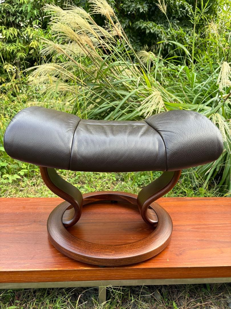 エコーネス　レザーオットマン　本革　ダークブラウン 北欧　ノルウェー