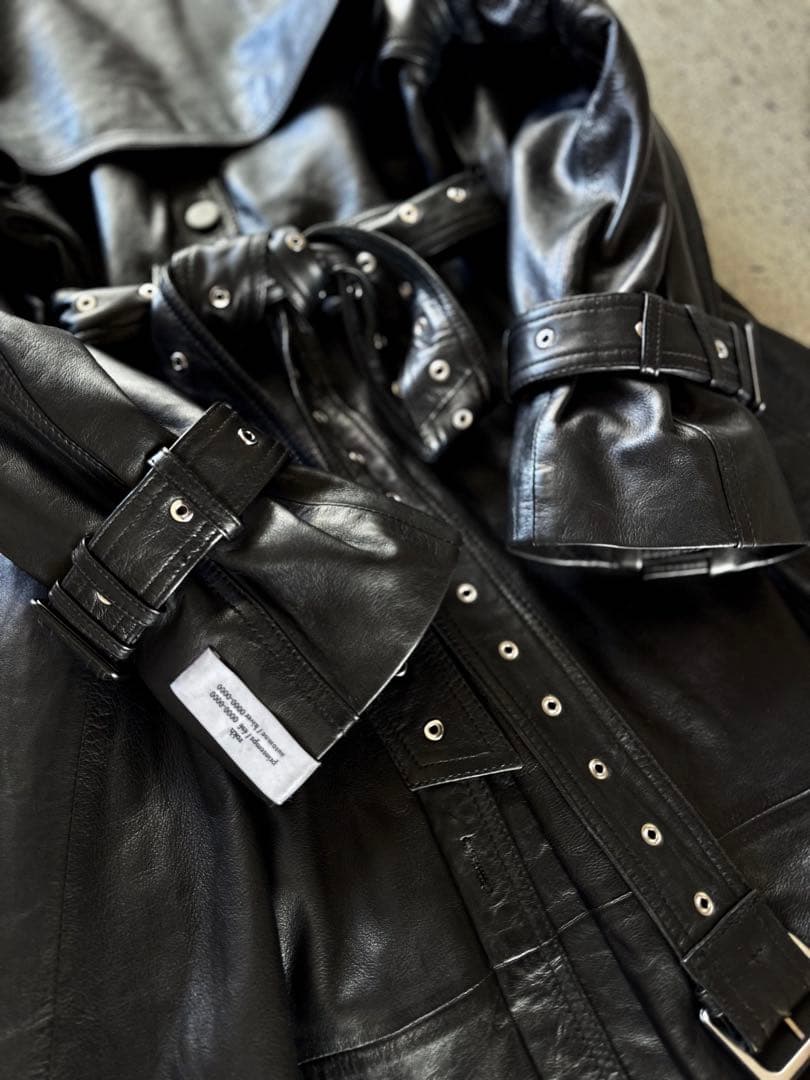  × rokh / button detail leather coat