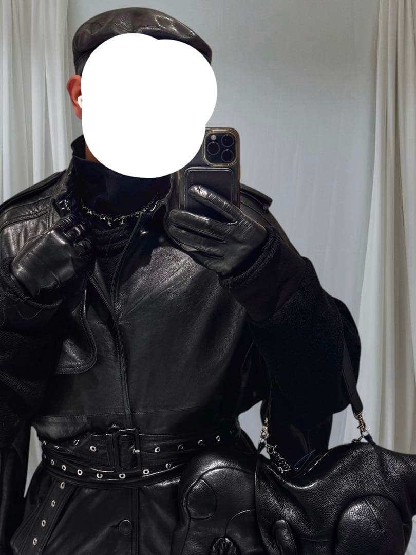  × rokh / button detail leather coat