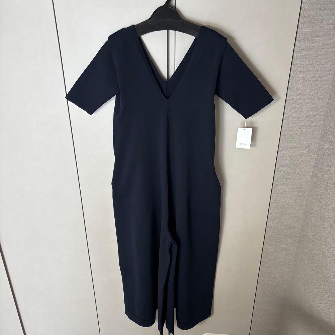 【新品未使用タグ付き】ETRE TOKYO ニットオールインワン ネイビー