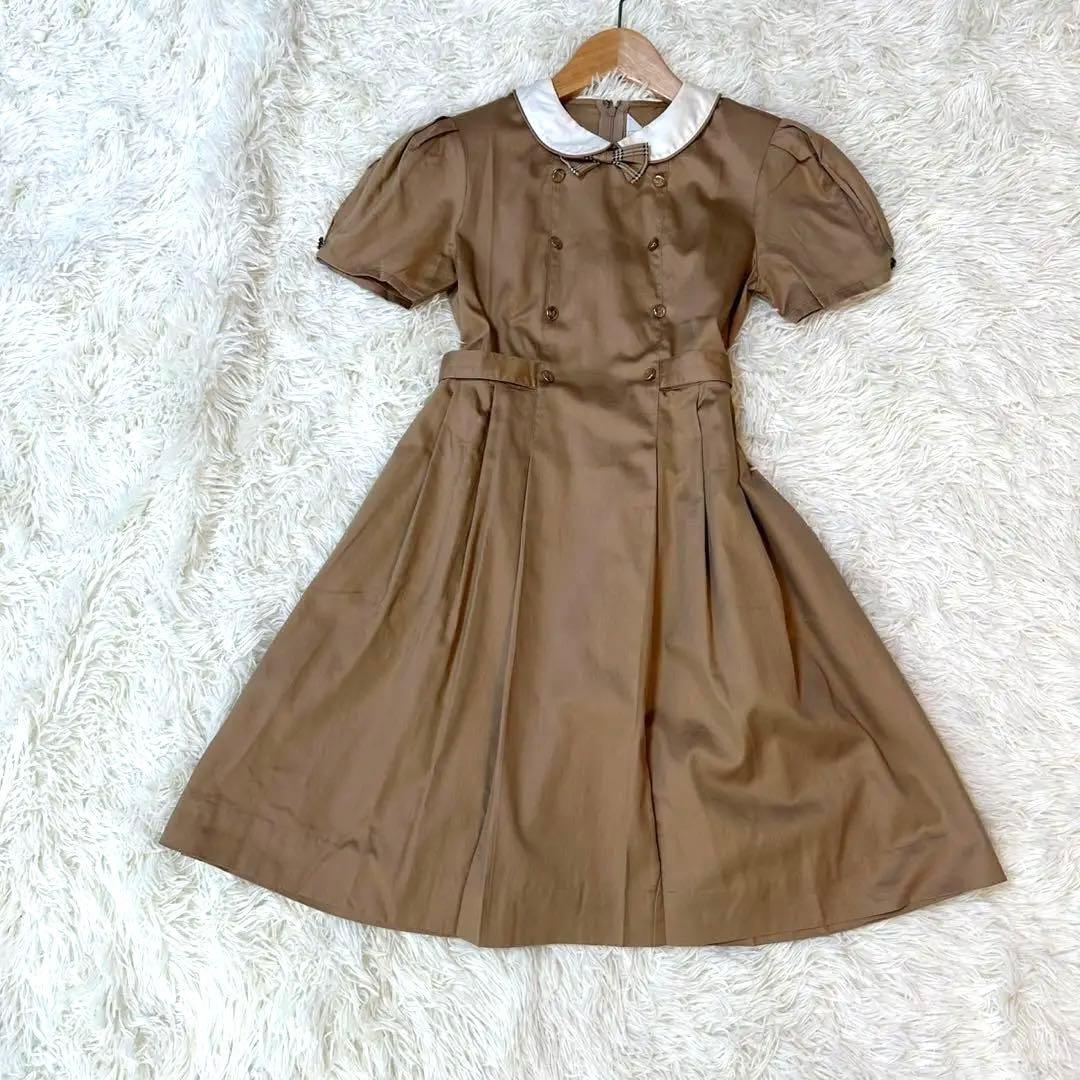 バーバリー キッズ ワンピース ノバチェック 襟付き シルクリボン 140