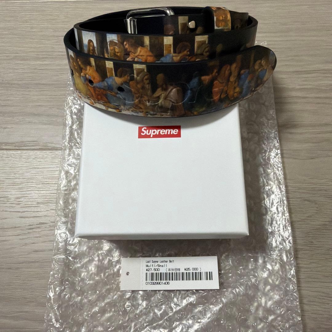 Supreme レザー ベルト 最後の晩餐 S