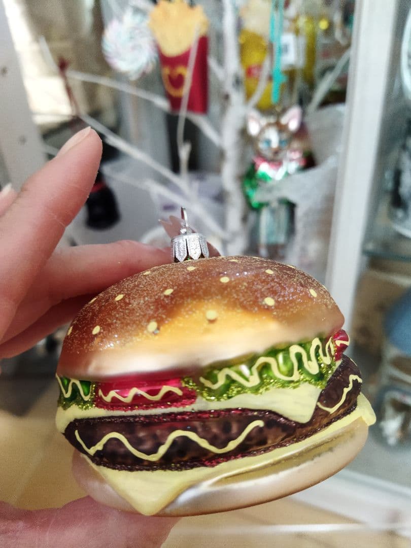 NYC ガラス製オーナメント ハンバーガー