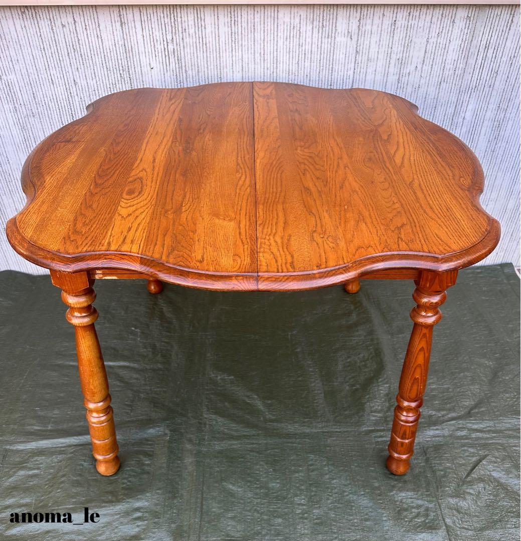 【ダイニングテーブル】米国　木製　カントリースタイル　エクステンションテーブル◎