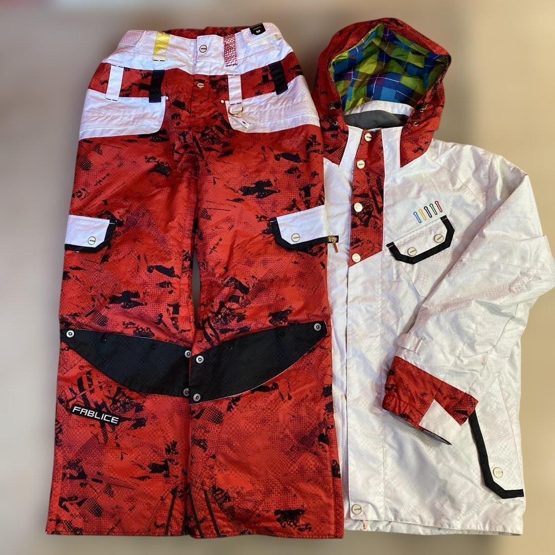 R*O様 FABLICE スキーウェア スノボウェア 上下 白✖️赤 Mサイズ