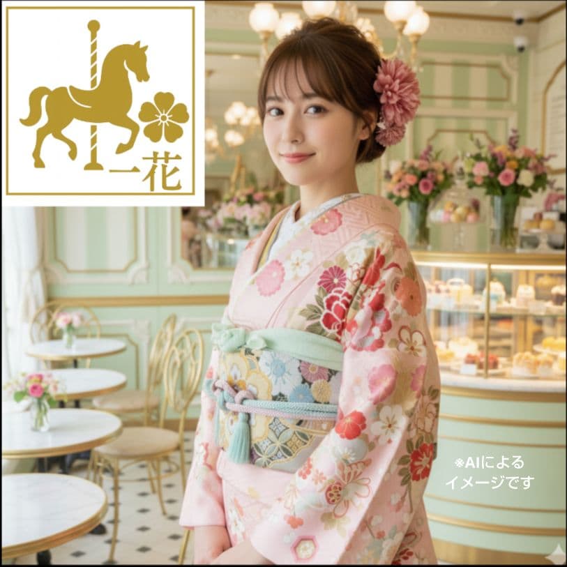 k様　441.花の妖精　振袖7点セット　正絹　フルセット　成人式　可愛いピンク