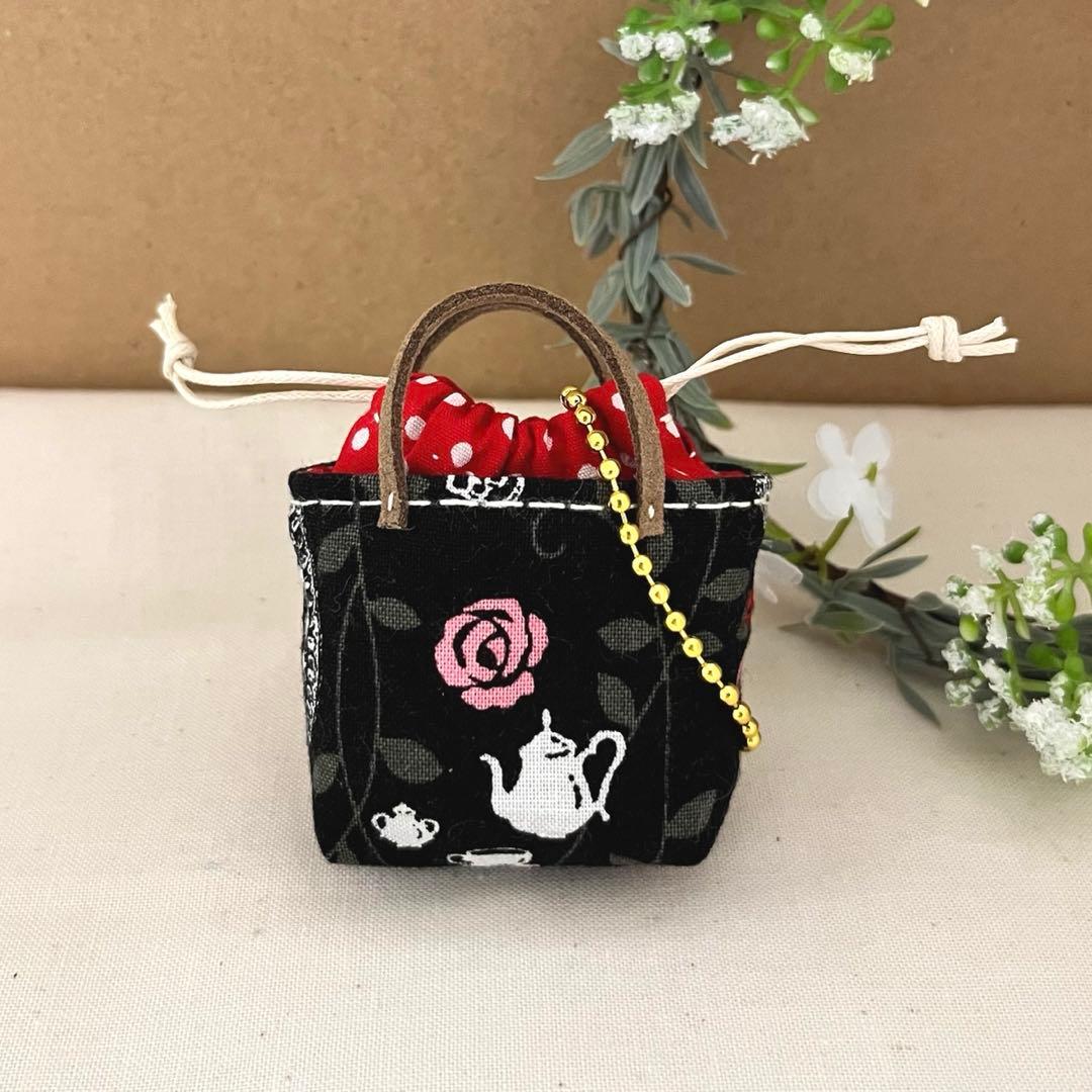 2405-9 ミニチュア巾着トートサシェ 香り袋 アリス ブラック ❤️アリス