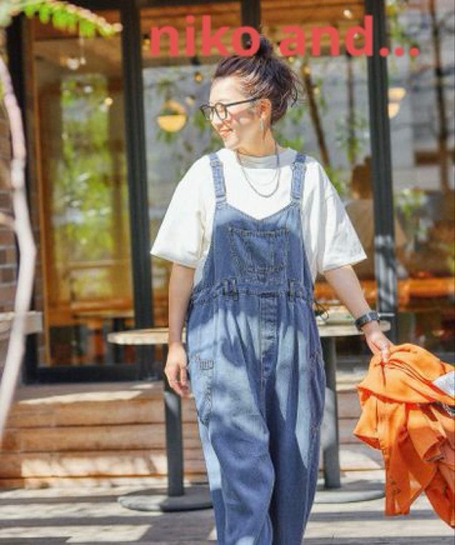 niko and… ニコアンド Misayo ラクテロサロペット　インディゴ　L