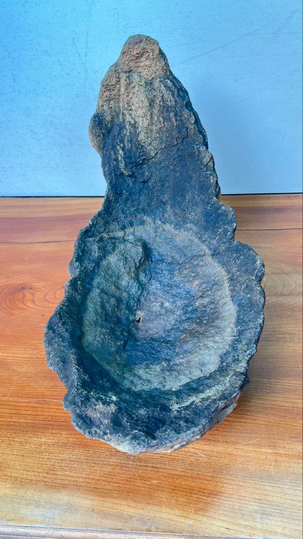 Ｊ6 自然石風植木鉢 特殊な鉢　水盤 京鞍馬風特殊な鉢　水盤60センチ