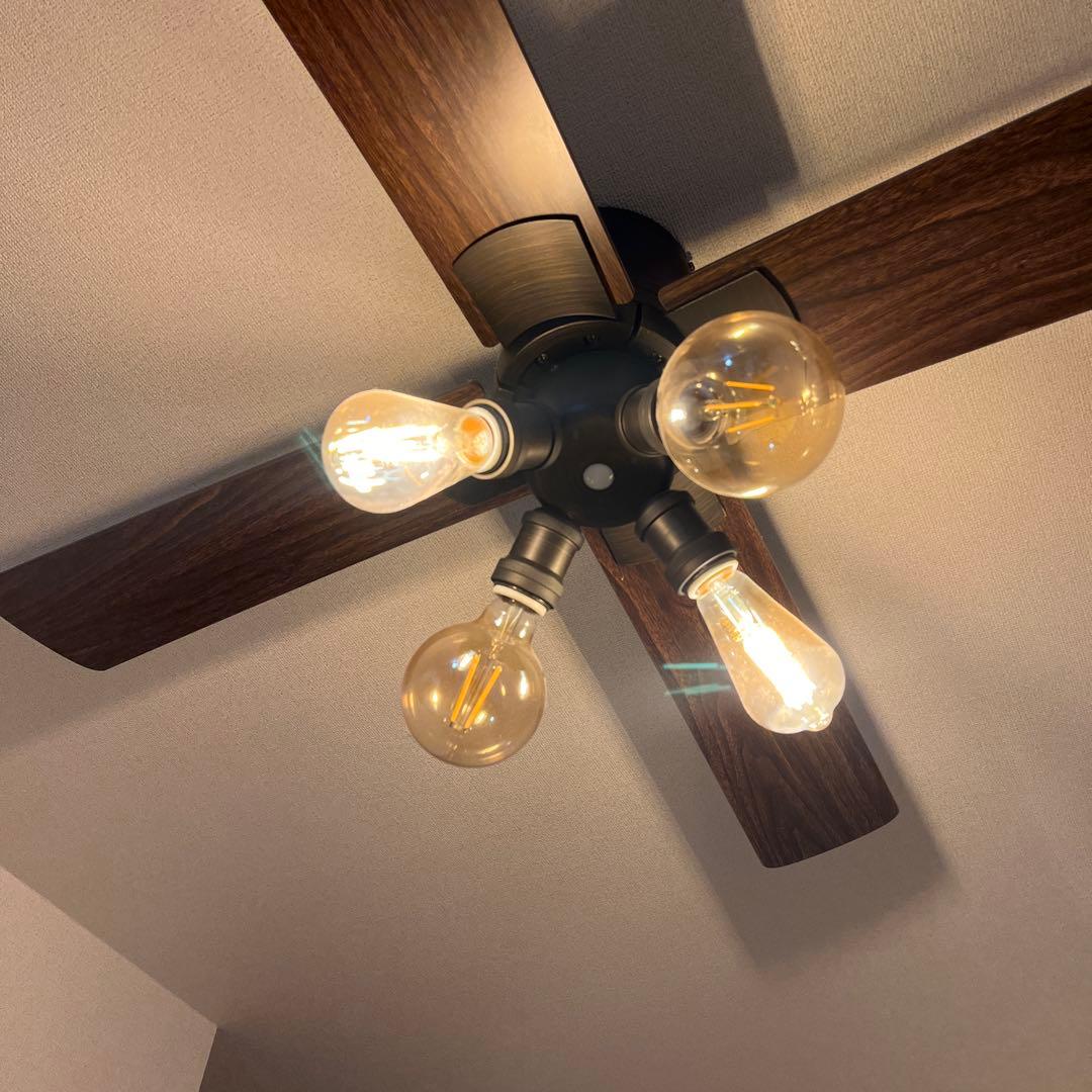 4灯 Ampoule シーリングファンライト【電球は付きません】