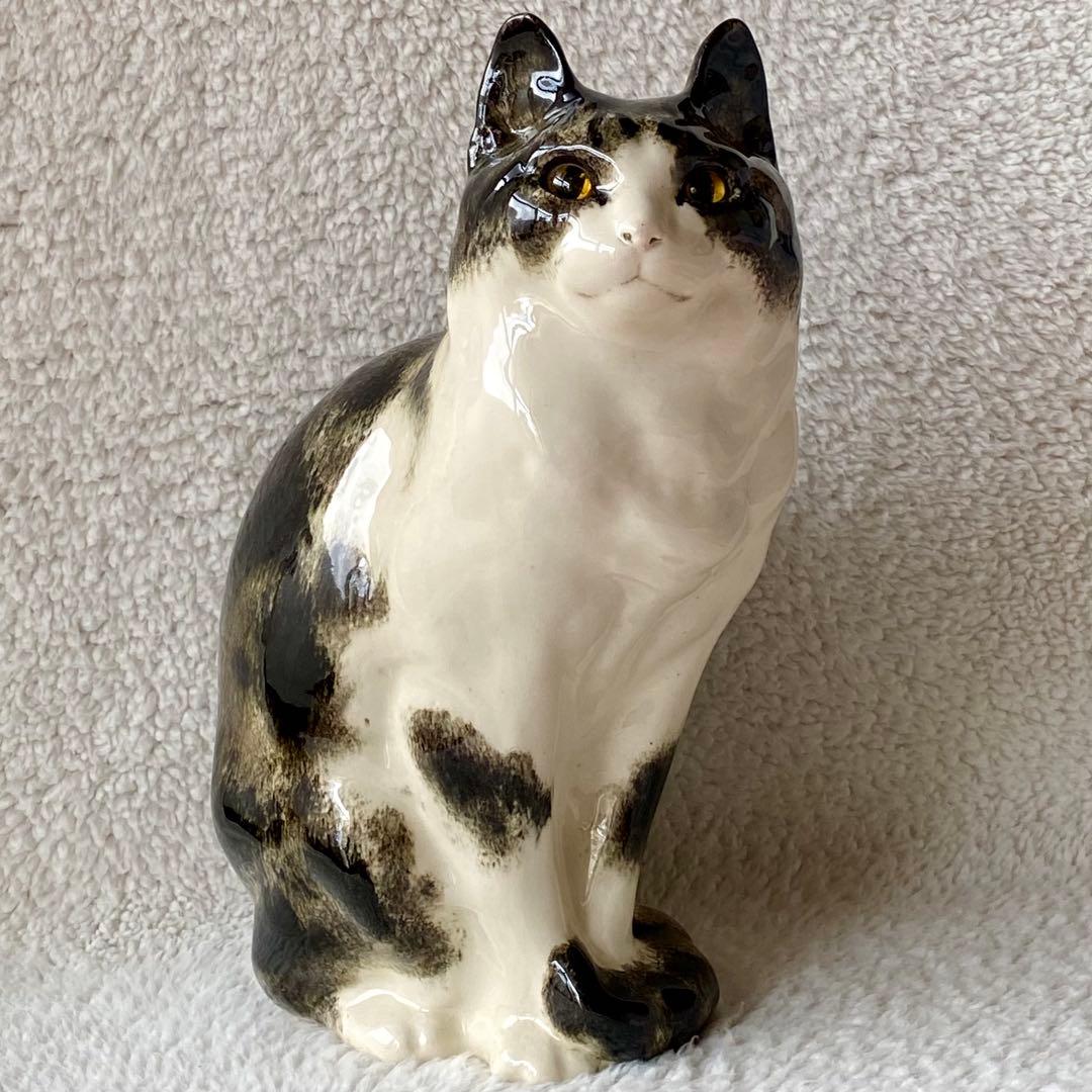 モデルNo.42 ウィンスタンレイキャット　初期作品　ハチワレ猫　貫入無し❣️