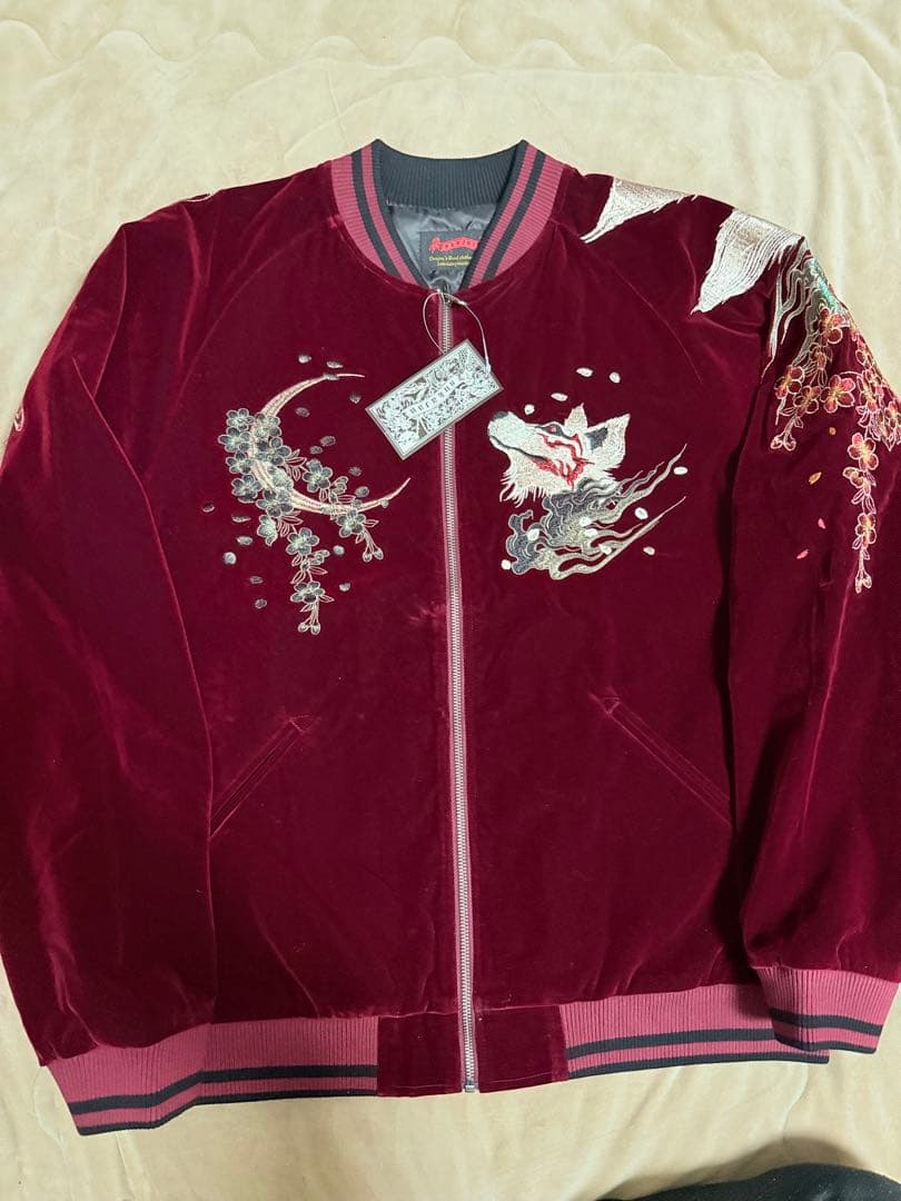 未使用 別珍 Skajan 狐 花 日本限定 スカジャン vintage 美品