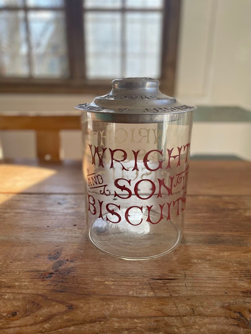 超激レア　WRIGHT & SON 3段ロゴ 両面ロゴ入り　ガラスジャー