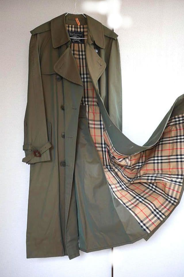 Burberry 玉虫色 ヴィンテージ トレンチコート 裏地ノバチェック柄