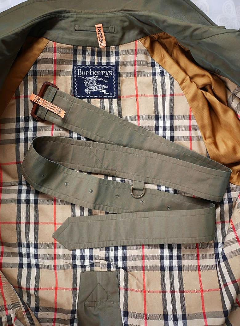 Burberry 玉虫色 ヴィンテージ トレンチコート 裏地ノバチェック柄