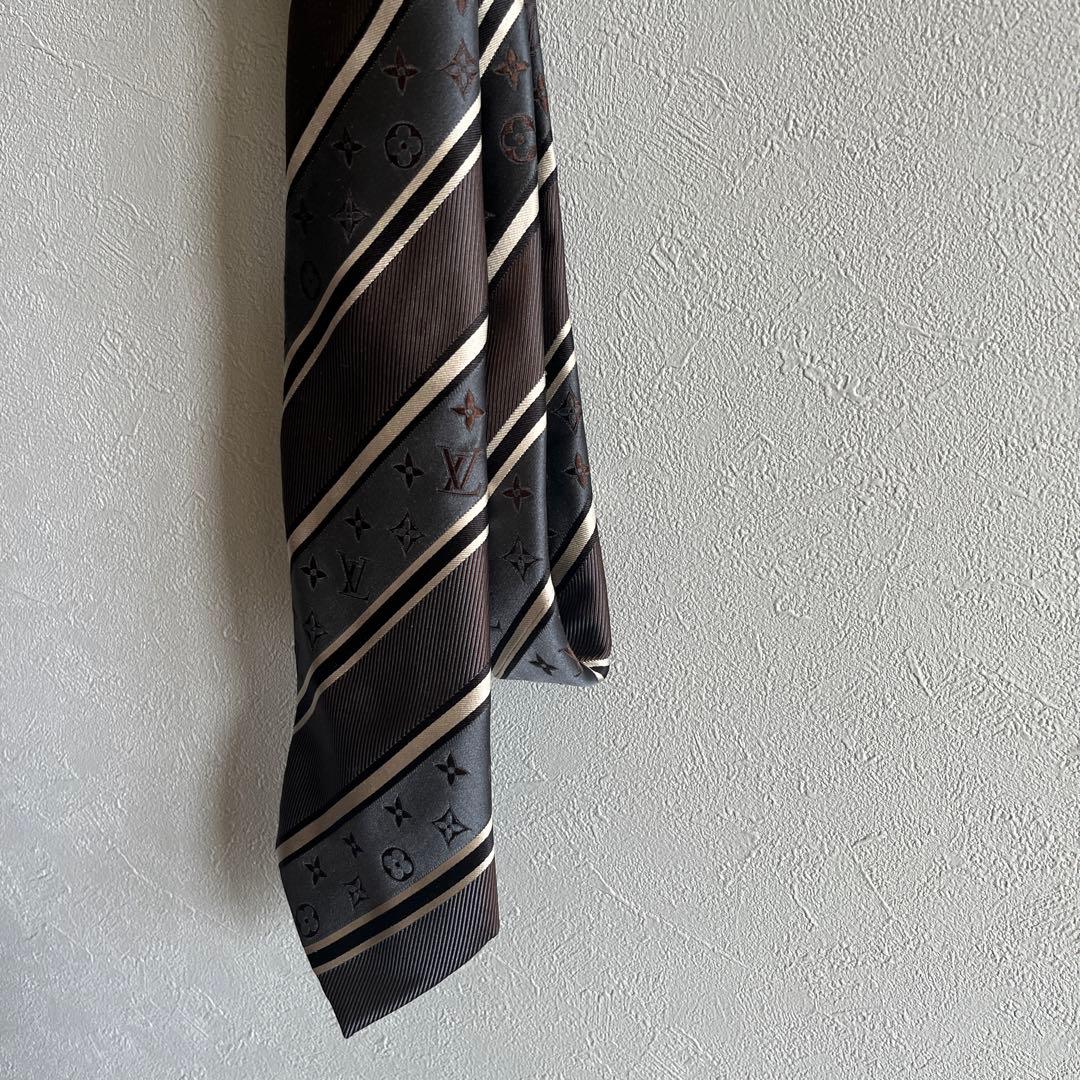 LOUIS VUITTON シルク ネクタイ ブラウン