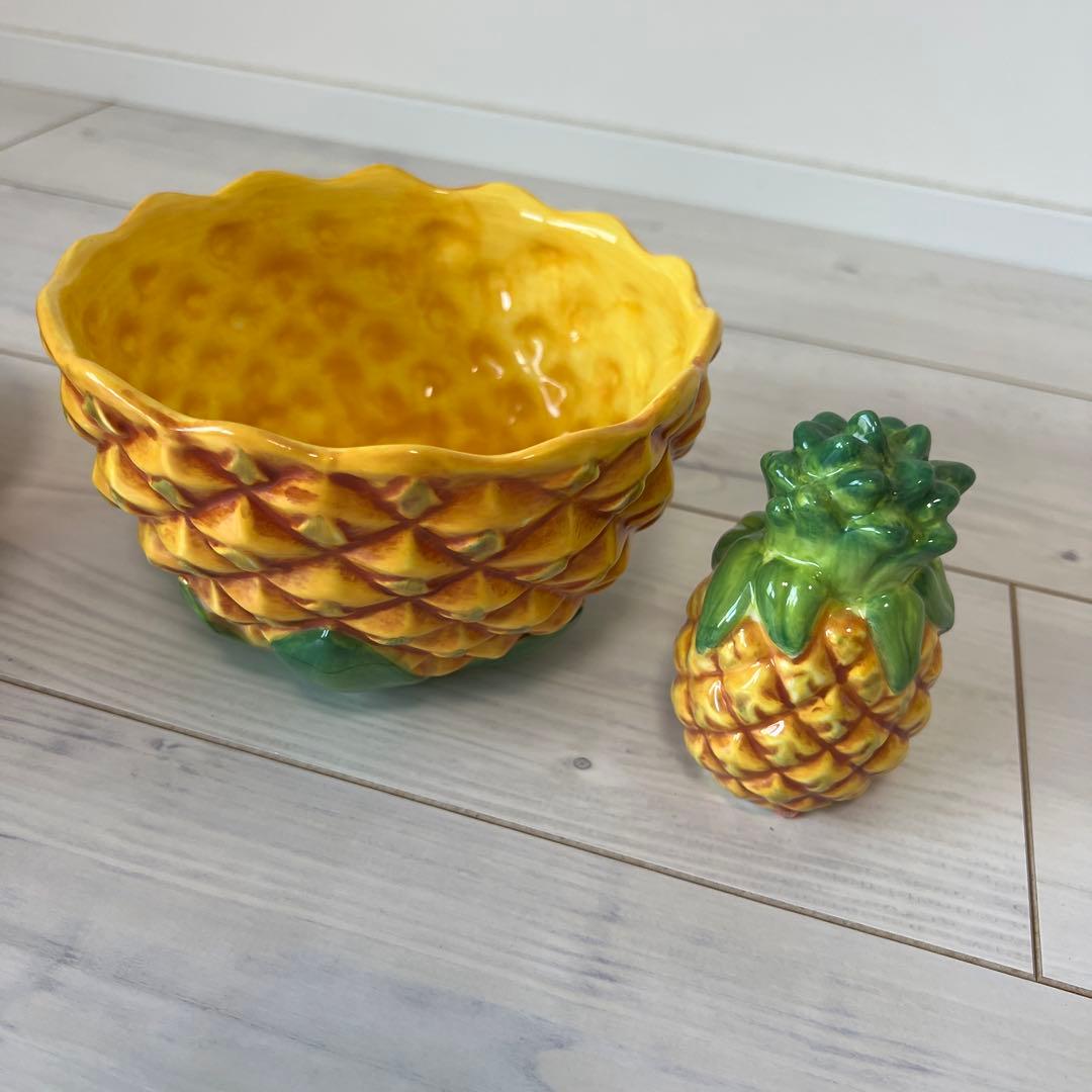 ハワイアンパイナップル型セラミック食器セット