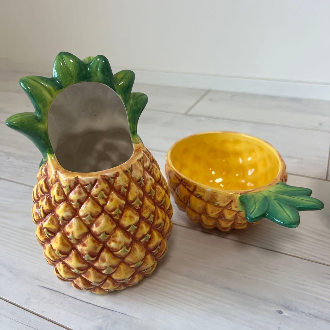 ハワイアンパイナップル型セラミック食器セット