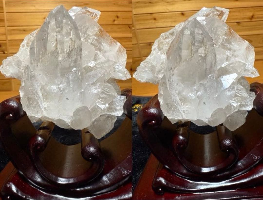 特注手彫台座 最高品質ヒマラヤ山脈ガネーシュヒマール水晶クラスター クローライト