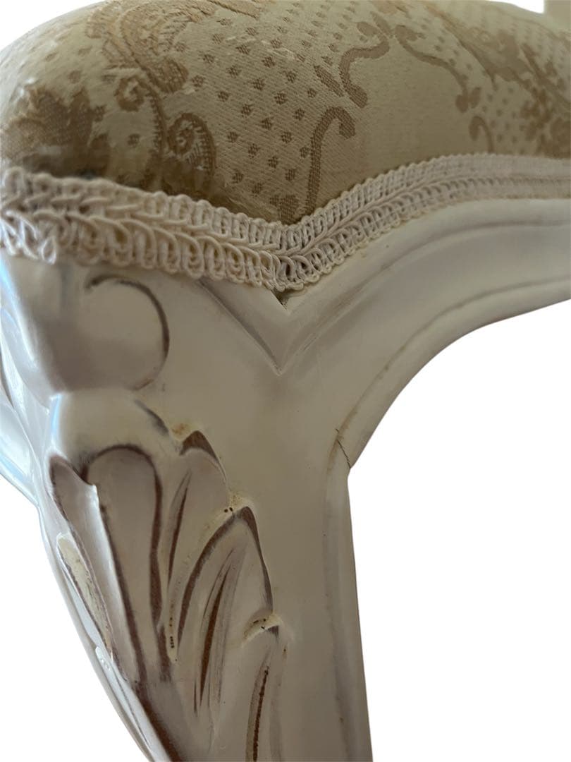 ダリア　バロックスタイル 猫脚　椅子　白　スツールセット