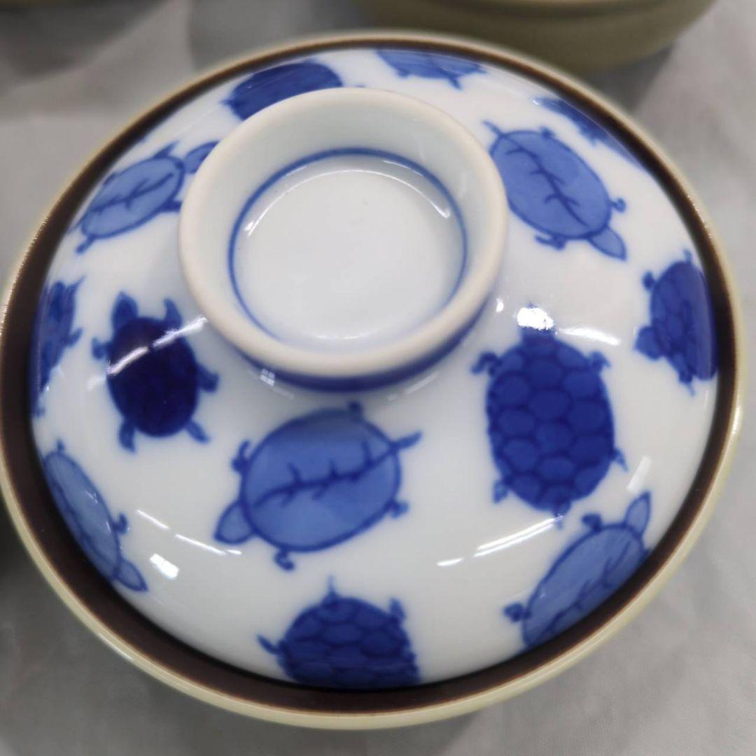 深川製磁　百年庵　染付亀文　珍味入揃　五点セット