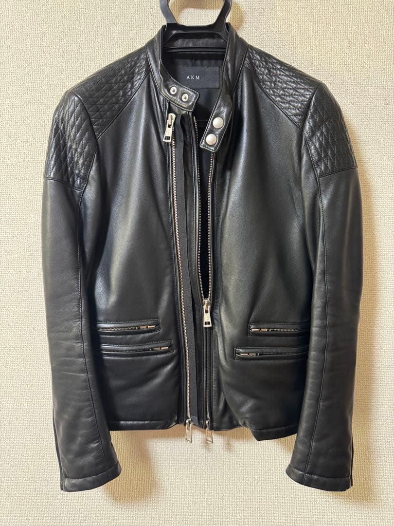 稀少 AKM ZIP RIDERS 最高級ラムレザー シングルライダース