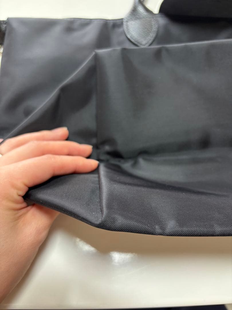 ロンシャン ルプリアージュ ブラック グリーン トップハンドル M 1623