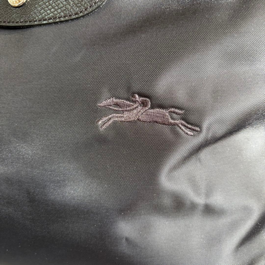 ロンシャン ルプリアージュ ブラック グリーン トップハンドル M 1623