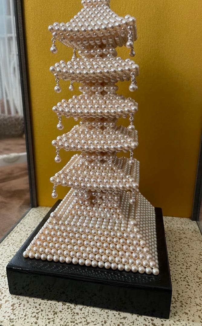 本真珠　パール製 五重塔 インテリア飾り