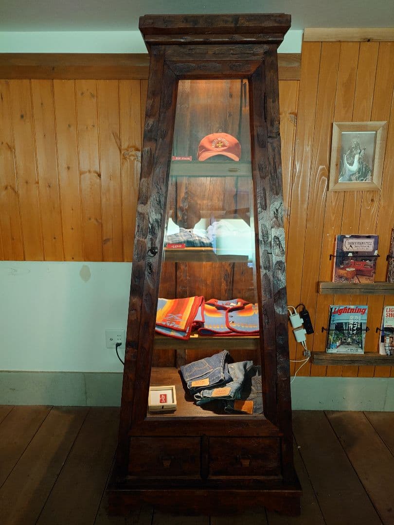 店舗什器　ビンテージ　ショーケース　引き取り限定