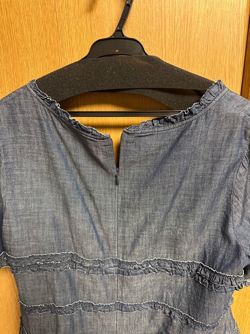 PINKHOUSEフリル付きグレー半袖ツーピース