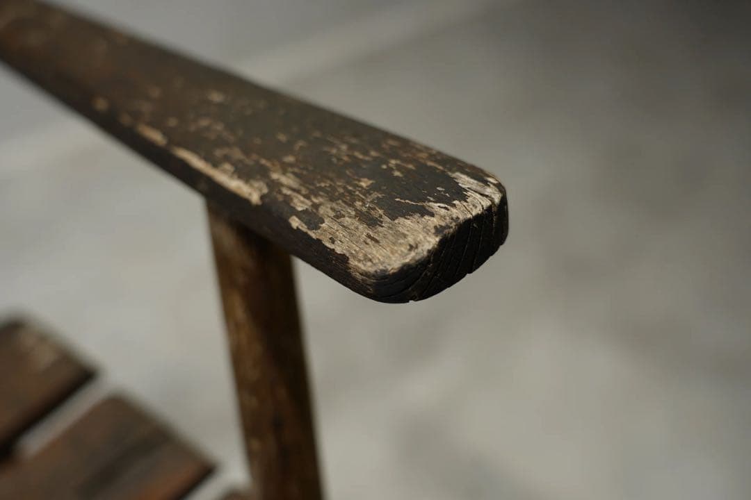 フランスアンティーク　1800年代初期　古木　アームチェア　アート