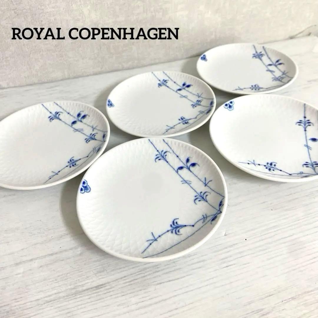 美品⭐️ロイヤルコペンハーゲン　ブルーパルメッテ プレート 5枚セット 12cm
