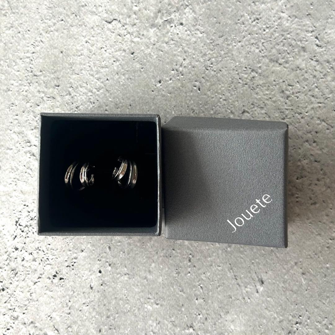 Jouete シルバー ブラック フープピアス