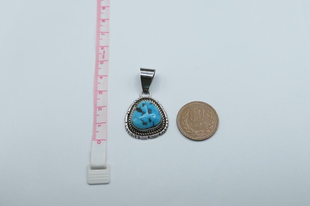 美品　ナバホ　ターコイズ　ネックレス　トップ　JJ刻印　ペンダント