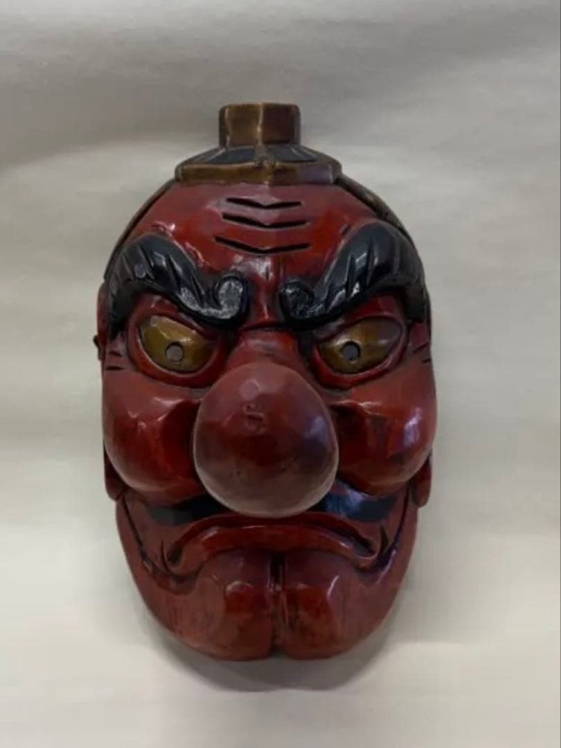 天狗の面　大型　木彫り 壁掛け用 縁起物