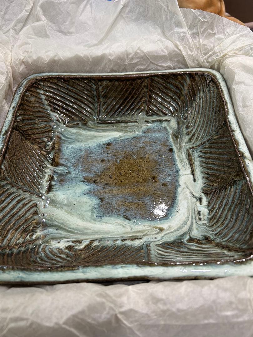 出西窯　四角陶器大皿　レア　値下げしました