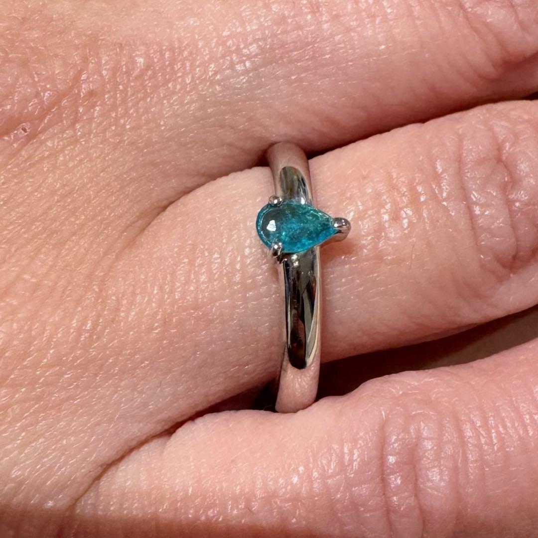 みぃ　パライバトルマリン　中宝研鑑別付0.140ct K10WGリング