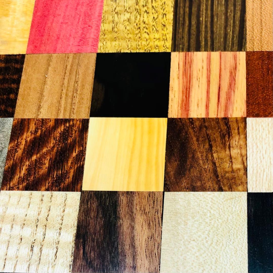 世界の銘木142種の寄せ木トレイ ハンドメイド