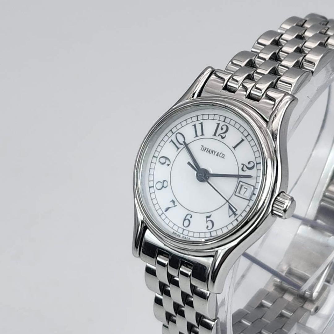 美品✨　ティファニー　クラシック　腕時計　ラウンド　純正SSベルト　レディース