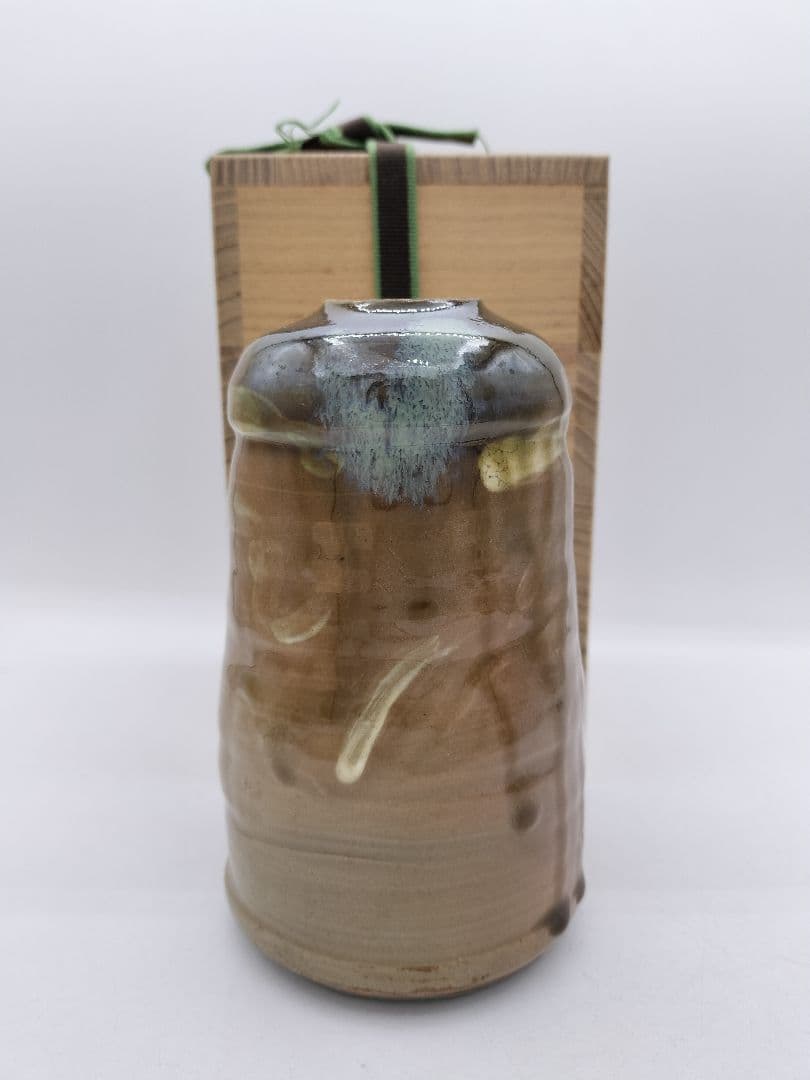 c560 掛花入 虫明焼 黒井慶雲 木箱 茶道具 古物