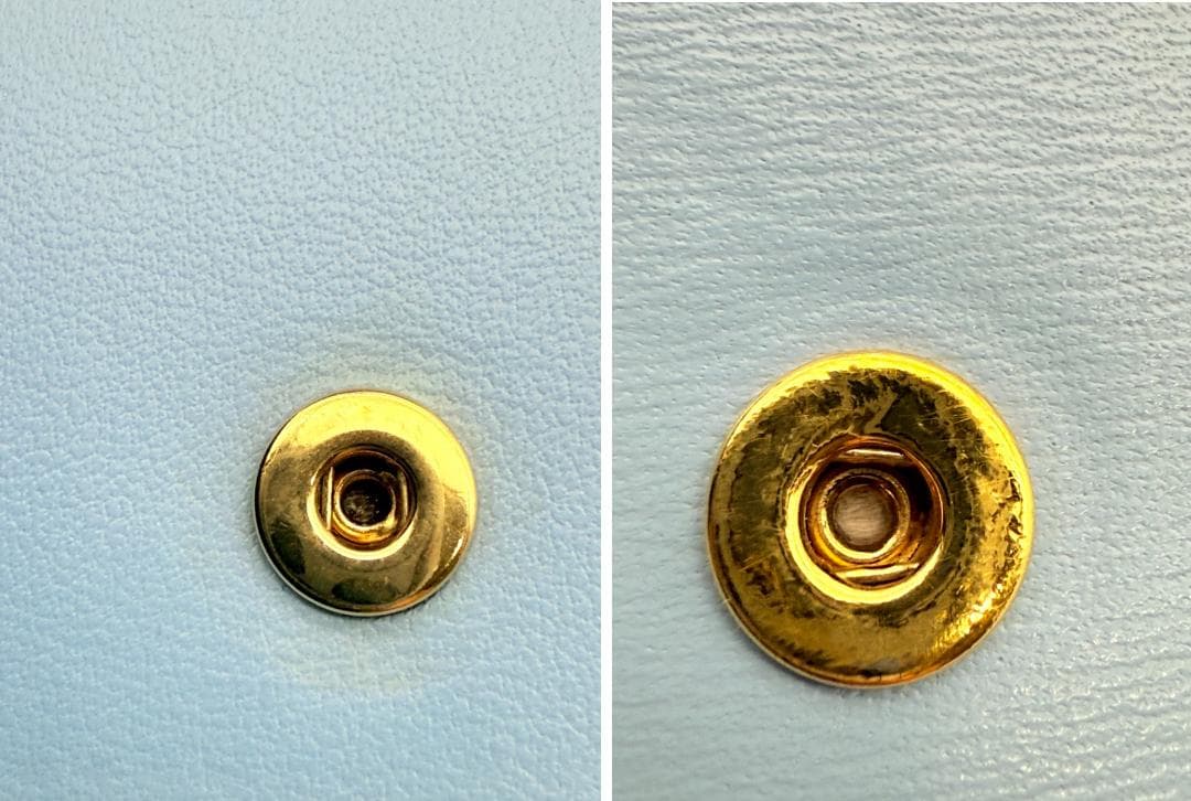 極美品 付属品完備 CELINE トリオンフ 三つ折り財布 ブルー 水色