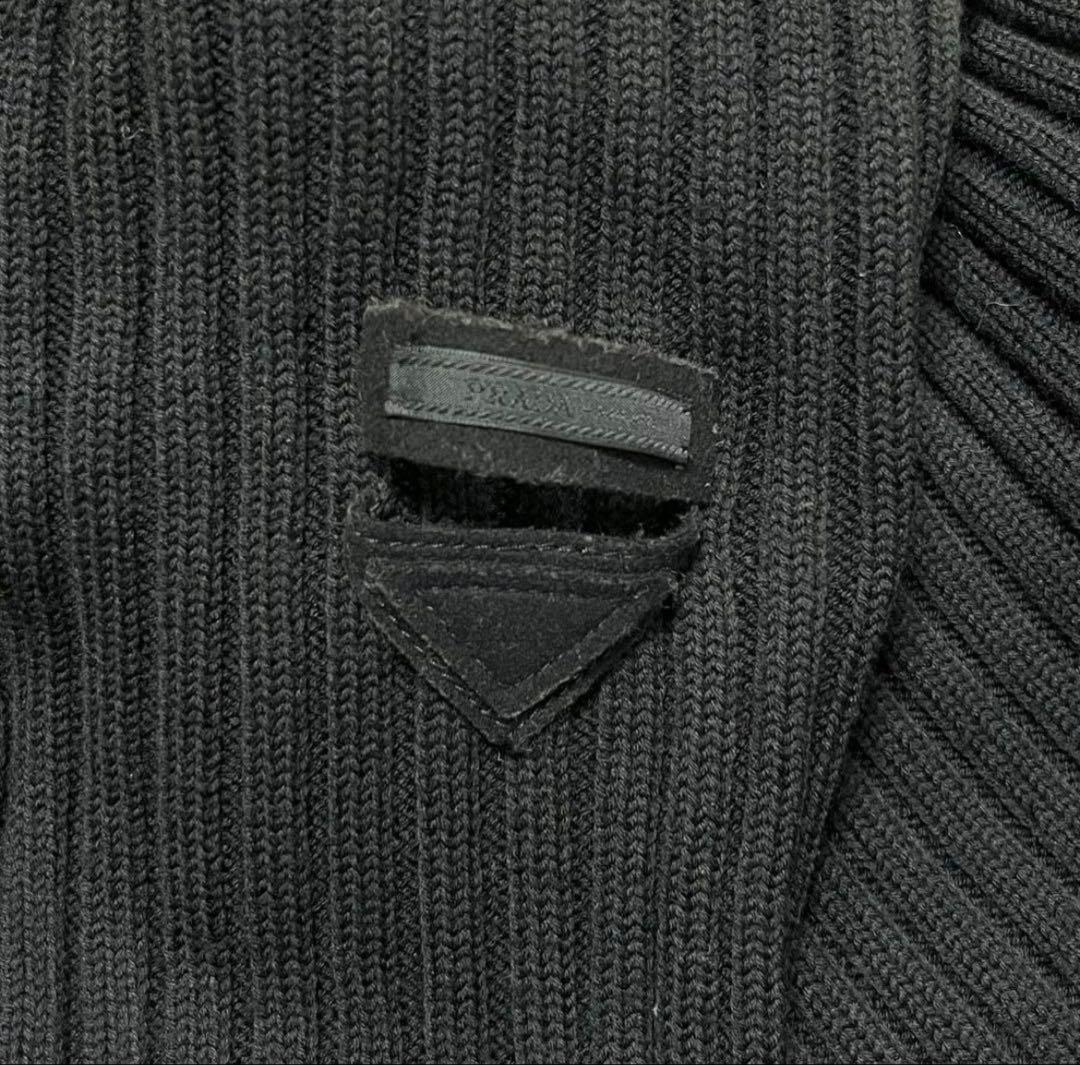 PRADA プラダ ジップアップカーディガン ブラック 50 L ウール ニット