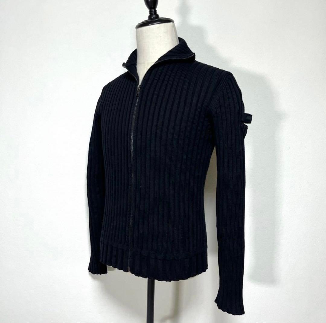 PRADA プラダ ジップアップカーディガン ブラック 50 L ウール ニット