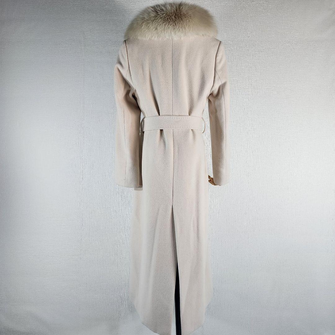 OLD ENGLAND 高級アンゴラマキシ丈ベルテットコート フォックスファー