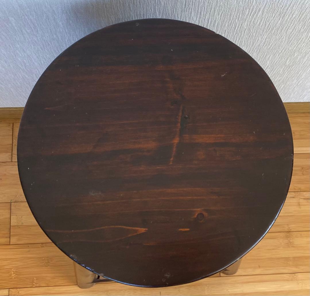 アンティーク　3段引き出し付き台　　木製